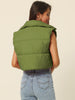 Padded High Stand Collar Lightweight Zip Crop Jacket Puffer Vest