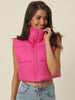 Padded High Stand Collar Lightweight Zip Crop Jacket Puffer Vest