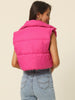 Padded High Stand Collar Lightweight Zip Crop Jacket Puffer Vest