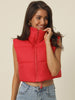 Padded High Stand Collar Lightweight Zip Crop Jacket Puffer Vest