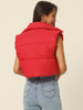 Padded High Stand Collar Lightweight Zip Crop Jacket Puffer Vest