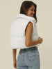 Padded High Stand Collar Lightweight Zip Crop Jacket Puffer Vest