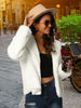 Thick Winter Notched Lapel Long Sleeve Fur Jacket