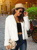 Thick Winter Notched Lapel Long Sleeve Fur Jacket