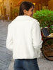 Thick Winter Notched Lapel Long Sleeve Fur Jacket