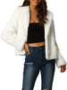 Thick Winter Notched Lapel Long Sleeve Fur Jacket