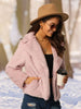 Thick Winter Notched Lapel Long Sleeve Fur Jacket