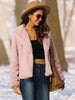 Thick Winter Notched Lapel Long Sleeve Fur Jacket