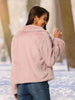 Thick Winter Notched Lapel Long Sleeve Fur Jacket