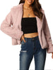 Thick Winter Notched Lapel Long Sleeve Fur Jacket