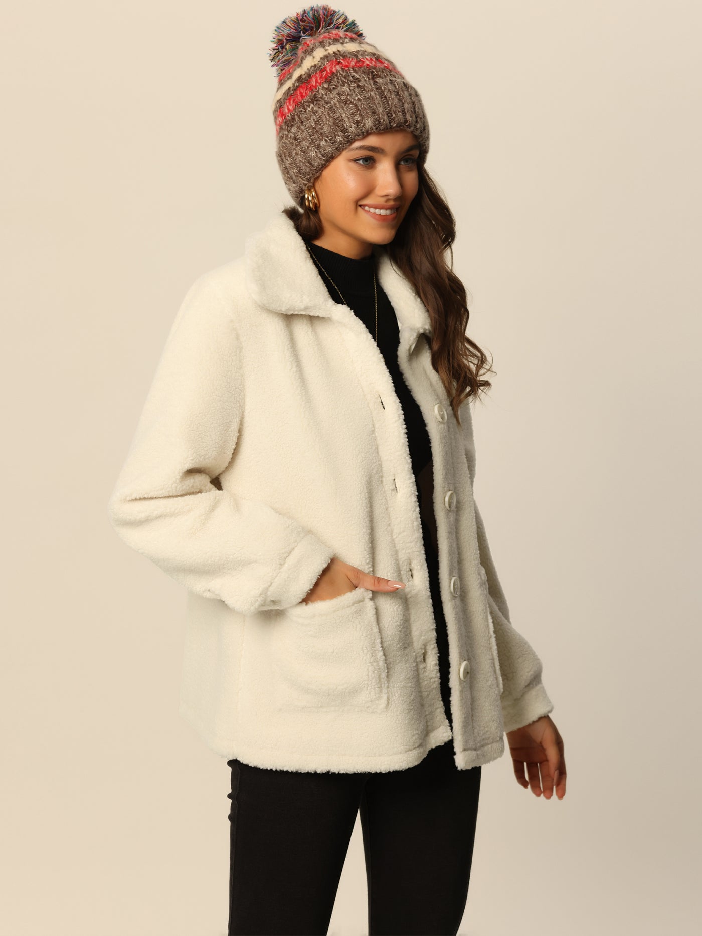 Bublédon Fleece Relax Fit Winter Long Sleeve Coat