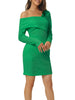 Elegant Long Sleeve Sexy Off Shoulder Bodycon Mini Dress