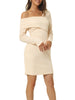 Elegant Long Sleeve Sexy Off Shoulder Bodycon Mini Dress