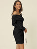Elegant Long Sleeve Sexy Off Shoulder Bodycon Mini Dress