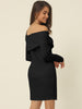 Elegant Long Sleeve Sexy Off Shoulder Bodycon Mini Dress
