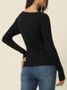 Comfortable Asymmetric V Neck Long Sleeve Sweater Knit Top
