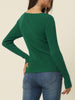 Comfortable Asymmetric V Neck Long Sleeve Sweater Knit Top