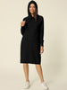 Loose Fit Stretch Hood Long Sleeve Sweatshirt Dress
