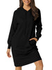 Loose Fit Stretch Hood Long Sleeve Sweatshirt Dress