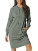 Loose Fit Stretch Hood Long Sleeve Sweatshirt Dress