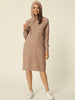 Loose Fit Stretch Hood Long Sleeve Sweatshirt Dress