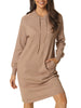 Loose Fit Stretch Hood Long Sleeve Sweatshirt Dress