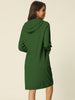 Loose Fit Stretch Hood Long Sleeve Sweatshirt Dress