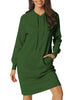 Loose Fit Stretch Hood Long Sleeve Sweatshirt Dress