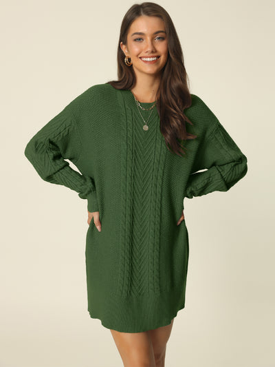 Bublédon Loose Fit Thick Round Neck Sweater Dress