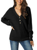 Knit Relax Fit V Neck Long Sleeve Shift Top