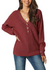 Knit Relax Fit V Neck Long Sleeve Shift Top