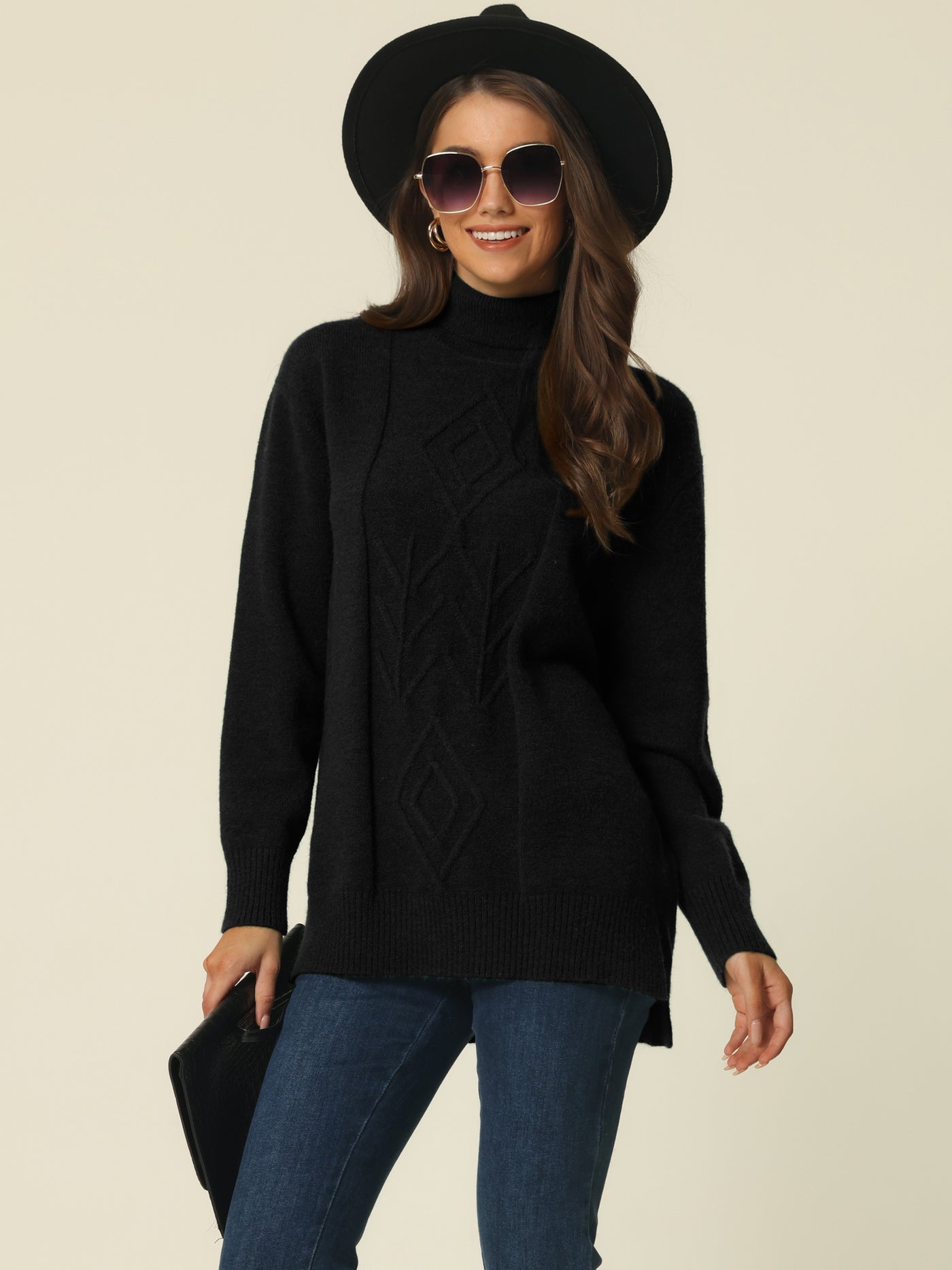 Bublédon Thick Loose Fit Polo Collar Long Sleeve Top