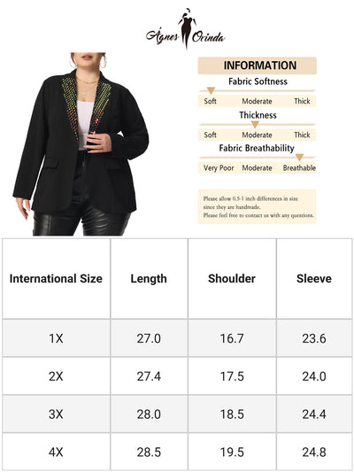 Sequin Relax Fit Shawl Lapel Long Sleeve Blazer