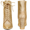 Perphy Glitter Pointed Toe Block Heel Ankle Boots for Women