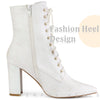 Perphy Glitter Pointed Toe Block Heel Ankle Boots for Women