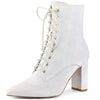 Perphy Glitter Pointed Toe Block Heel Ankle Boots for Women