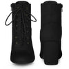 Perphy Round Toe Chunky High Heel Lace Up Ankle Boots for Women