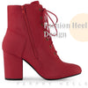 Perphy Round Toe Chunky High Heel Lace Up Ankle Boots for Women