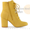 Perphy Round Toe Chunky High Heel Lace Up Ankle Boots for Women