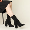 Perphy Rounded Toe Block Heeled Foldable Ankle Boots for Women