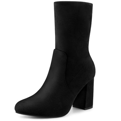 Perphy Rounded Toe Block Heeled Foldable Ankle Boots for Women