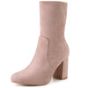 Perphy Rounded Toe Block Heeled Foldable Ankle Boots for Women