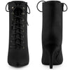 Perphy Pointy Toe Zip Lace Up Stiletto Heel Ankle Boots for Women