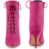 Perphy Pointy Toe Zip Lace Up Stiletto Heel Ankle Boots for Women