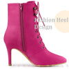 Perphy Pointy Toe Zip Lace Up Stiletto Heel Ankle Boots for Women