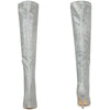 Perphy Glitter Pointed Toe Stiletto Heels Over the Knee High Boots for Women
