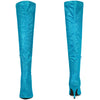 Perphy Glitter Pointed Toe Stiletto Heels Over the Knee High Boots for Women