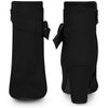 Perphy Round Toe Side Zip Chunky Heel Ankle Boots for Women