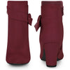 Perphy Round Toe Side Zip Chunky Heel Ankle Boots for Women