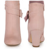 Perphy Round Toe Side Zip Chunky Heel Ankle Boots for Women